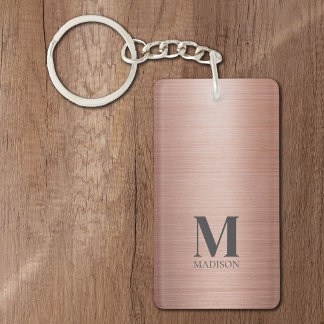 Monogramme métallique rose
