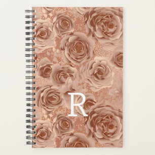 Monogramme métallique Rose rose or