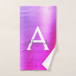 Monogramme métallique violet chic