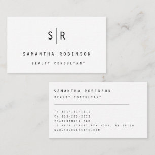 Monogramme minimaliste Carte de visite moderne sim
