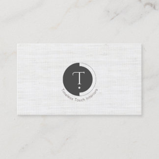 Monogramme Minimaliste | Carte de Visite Rayée Bla