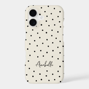 Monogramme minimaliste chic points noirs et beige