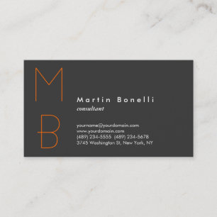 Monogramme minimaliste Consultant Carte de visite