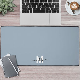 Monogramme Minimaliste de Nom Bleu Poussiéreux
