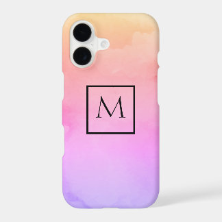 Monogramme minimaliste de rectangle d'aquarelle