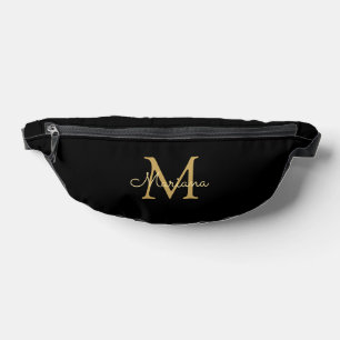 monogramme minimaliste en or noir personnalisé