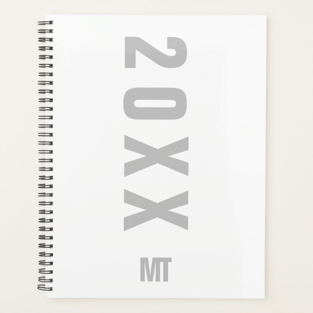 Monogramme minimaliste gris blanc (Devant)