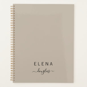 Monogramme minimaliste moderne Brown Neutre Script