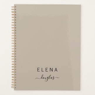 Monogramme minimaliste moderne Brown Neutre Script