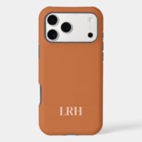 Monogramme Minimaliste Moderne Orange Brûlé Initia