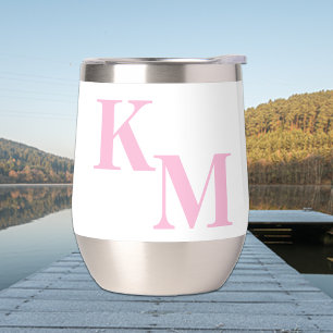 Monogramme minimaliste moderne rose pâle