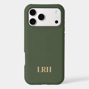 Monogramme Minimaliste Moderne Vert Foncé Initial