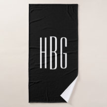 Monogramme minimaliste noir blanc initial