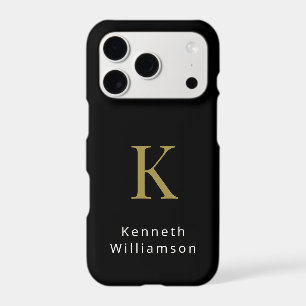 Monogramme Minimaliste Noir Or Blanc Hommes Modern