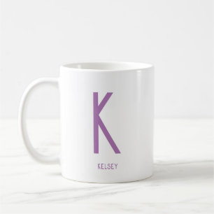 Monogramme minimaliste Nom Café Mug blanche