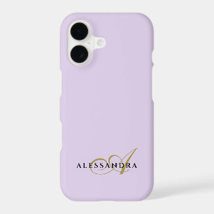 Monogramme Minimaliste Pastel Violet Or Noir Chic