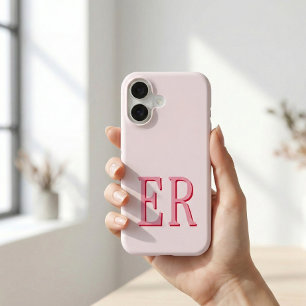 Monogramme Minimaliste Rose Féminin