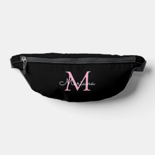 monogramme minimaliste rose noir personnalisé