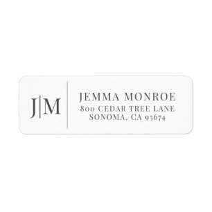 Monogramme moderne Adresse de retour