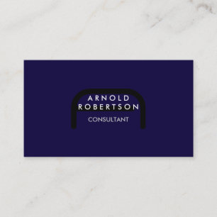 Monogramme moderne bleu clair Carte de visite tend