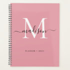 Monogramme moderne Blush Dusty Rose Girly Script 2