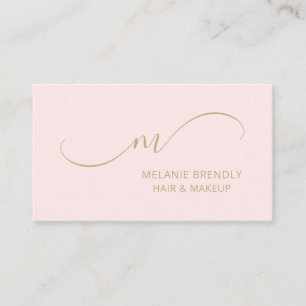 Monogramme Moderne Carte de visite rose tendance