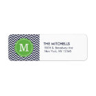 Monogramme moderne Chevron Marine et Vert