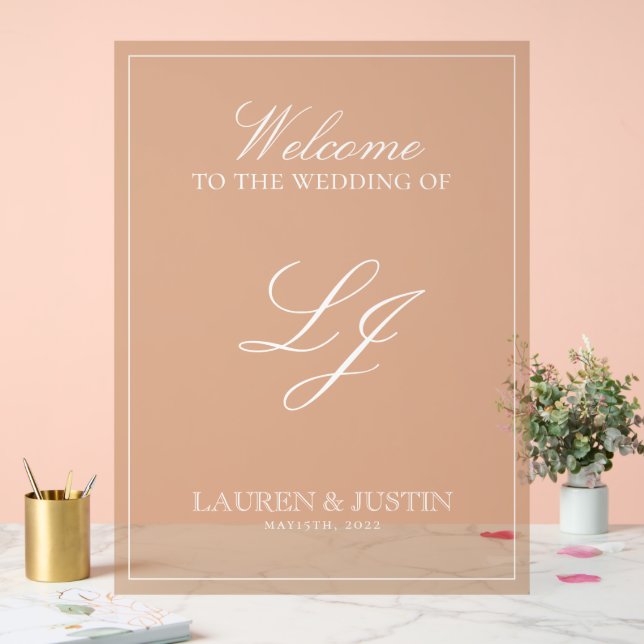 Monogramme moderne Classic Terracotta Script Bienv (Mariage)