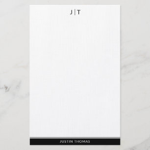 Monogramme moderne classique noir papeterie person