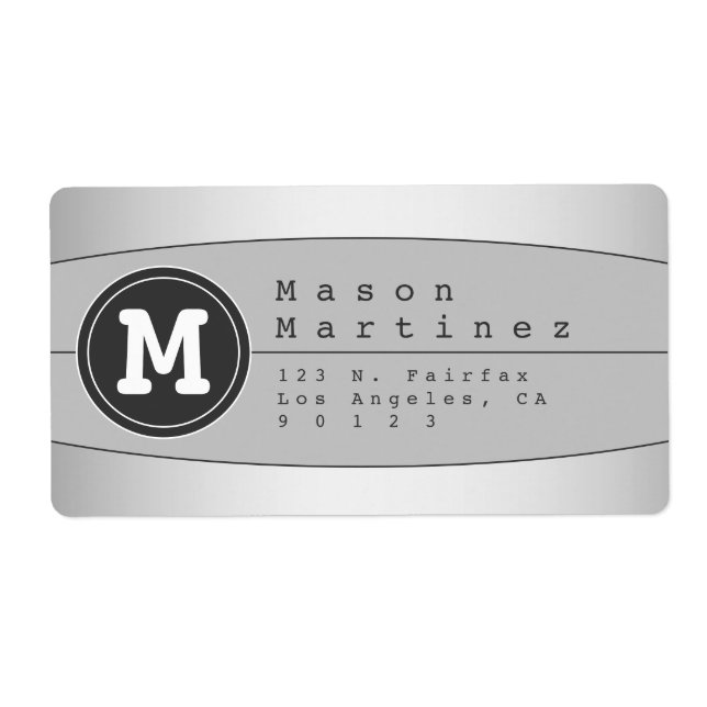 Monogramme moderne Conception géométrique Adresse  (Devant)