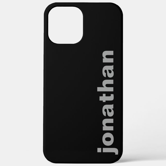Monogramme moderne Coque noir coque iphone-mat (Verso)