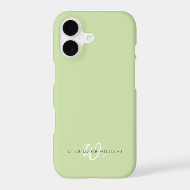 Monogramme Moderne de Style Manuscrit Vert Clair B (Verso)