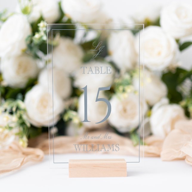 Monogramme moderne Dusty Blue Mariage Numéro de ta (Wedding Table Number!
)