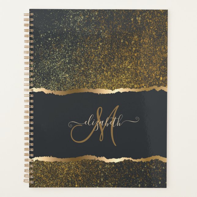 Monogramme moderne Elegant Gold Touch (Devant)