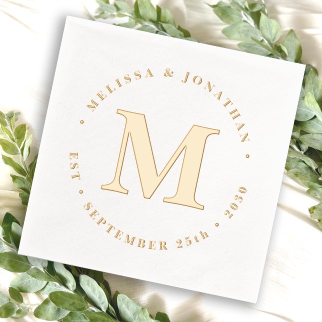 Monogramme moderne Elégant Mariage personnalisé Or (Créateur téléchargé)