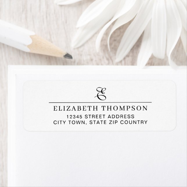 Monogramme moderne élégant Nom Adresse (En situation)