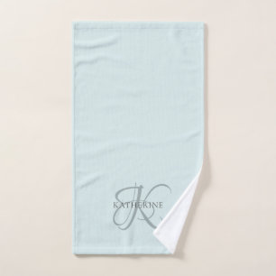 Monogramme moderne élégant Script Aqua Blue