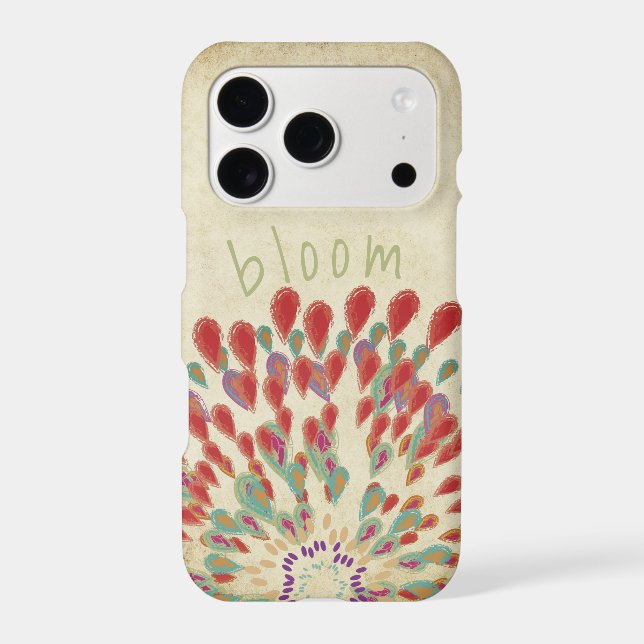 Monogramme Moderne Fleur Turquoise (Verso)