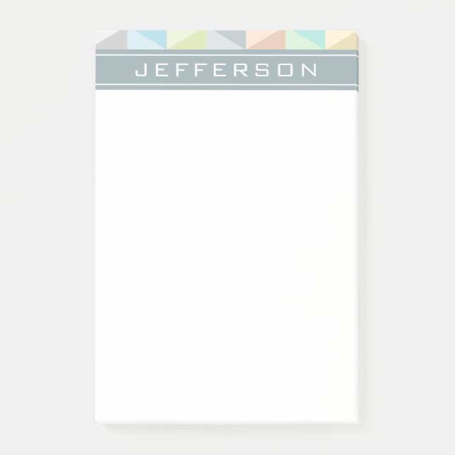 Monogramme Moderne Géométrique Post-it® Notes 4 x  (Devant)