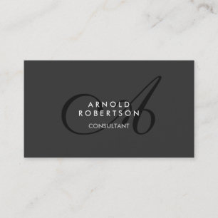 Monogramme moderne Gris clair Carte de visite tend