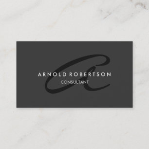 Monogramme moderne Gris clair Carte de visite tend