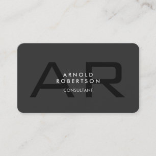 Monogramme moderne Gris clair Carte de visite tend