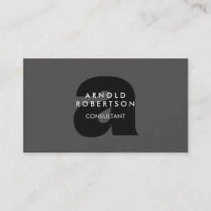 Monogramme moderne Gris clair Carte de visite tend