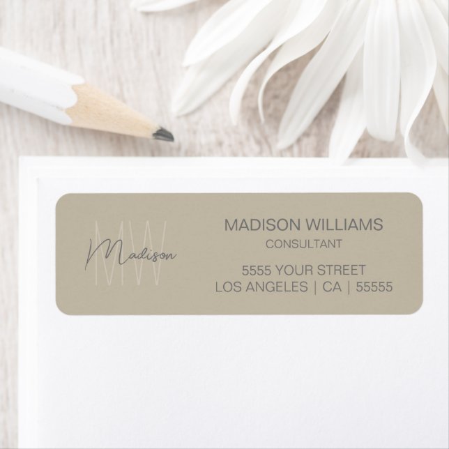 Monogramme moderne Logo Beige Consultant (En situation)