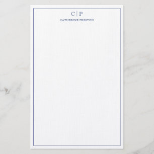 Monogramme moderne Marine bleu papeterie personnel