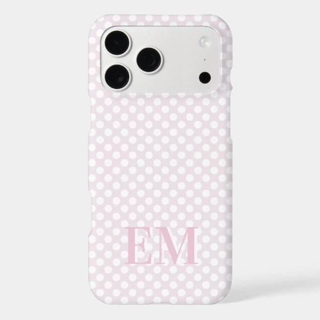 Monogramme Moderne Marque de Points de Polka Rose  (Verso)