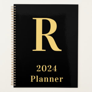 Monogramme moderne minimal Black Gold 2024