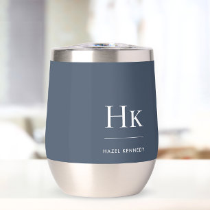 Monogramme Moderne Minimaliste Classique Bleu Nuit