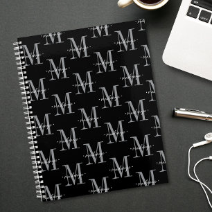 Monogramme Moderne Minimaliste Noir Blanc