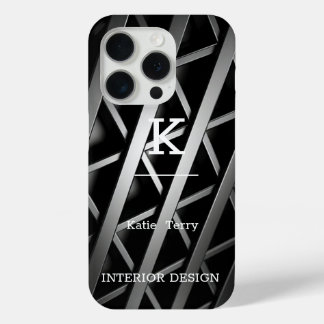 Monogramme moderne minimaliste noir et blanc Coque
